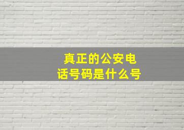 真正的公安电话号码是什么号