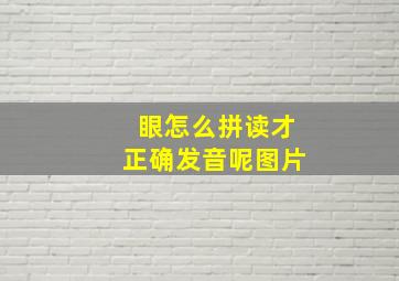 眼怎么拼读才正确发音呢图片