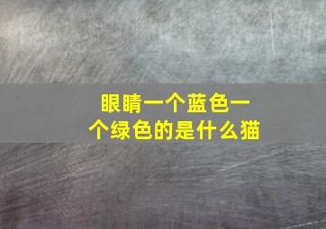 眼睛一个蓝色一个绿色的是什么猫