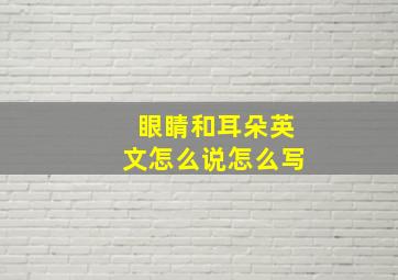 眼睛和耳朵英文怎么说怎么写