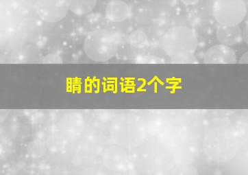 睛的词语2个字