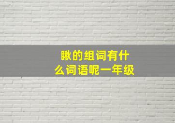 瞅的组词有什么词语呢一年级