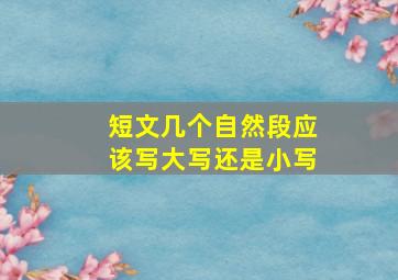 短文几个自然段应该写大写还是小写