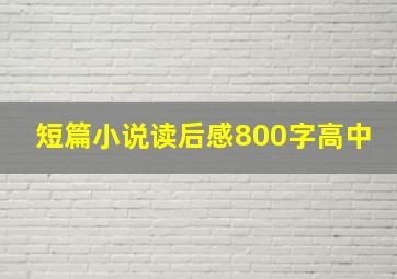 短篇小说读后感800字高中