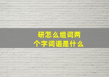 研怎么组词两个字词语是什么