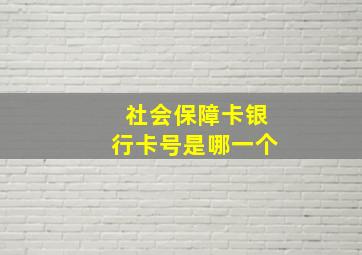 社会保障卡银行卡号是哪一个