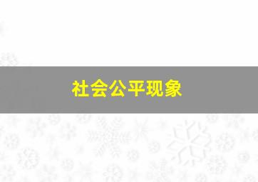 社会公平现象