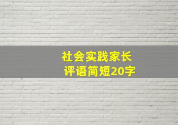 社会实践家长评语简短20字