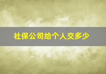 社保公司给个人交多少