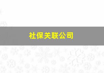 社保关联公司