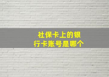 社保卡上的银行卡账号是哪个