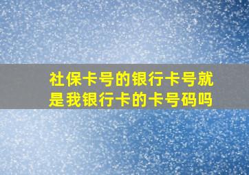 社保卡号的银行卡号就是我银行卡的卡号码吗