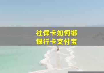 社保卡如何绑银行卡支付宝