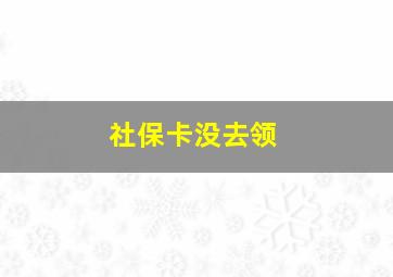 社保卡没去领