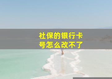 社保的银行卡号怎么改不了