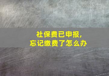 社保费已申报,忘记缴费了怎么办