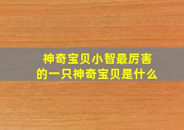 神奇宝贝小智最厉害的一只神奇宝贝是什么