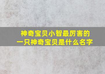 神奇宝贝小智最厉害的一只神奇宝贝是什么名字