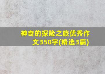 神奇的探险之旅优秀作文350字(精选3篇)