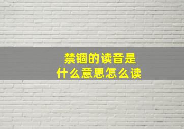 禁锢的读音是什么意思怎么读