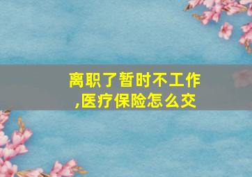 离职了暂时不工作,医疗保险怎么交