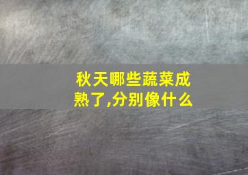 秋天哪些蔬菜成熟了,分别像什么