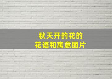 秋天开的花的花语和寓意图片