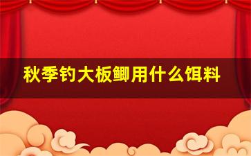 秋季钓大板鲫用什么饵料