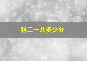 科二一共多少分