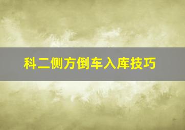 科二侧方倒车入库技巧