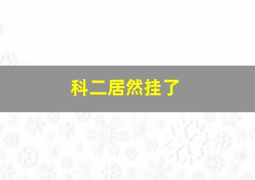 科二居然挂了