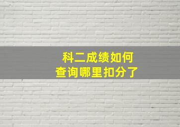 科二成绩如何查询哪里扣分了