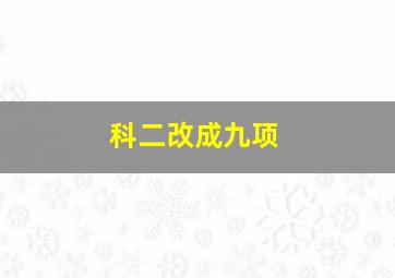 科二改成九项