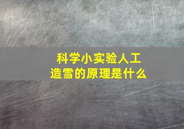 科学小实验人工造雪的原理是什么