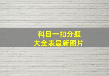 科目一扣分题大全表最新图片