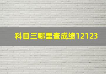 科目三哪里查成绩12123