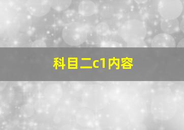 科目二c1内容