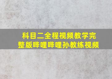 科目二全程视频教学完整版哔哩哔哩孙教练视频