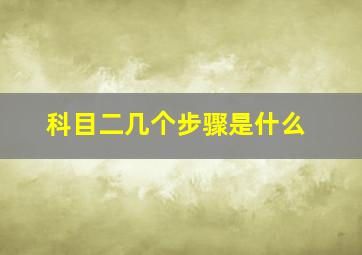 科目二几个步骤是什么