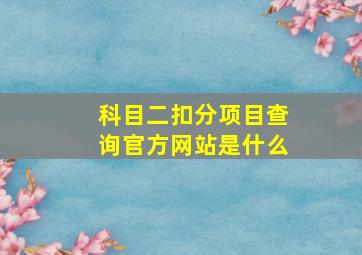 科目二扣分项目查询官方网站是什么