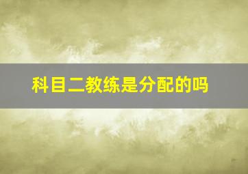 科目二教练是分配的吗