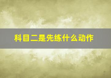 科目二是先练什么动作