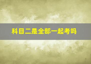 科目二是全部一起考吗