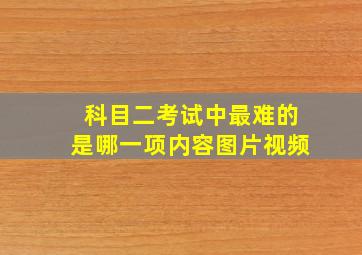 科目二考试中最难的是哪一项内容图片视频