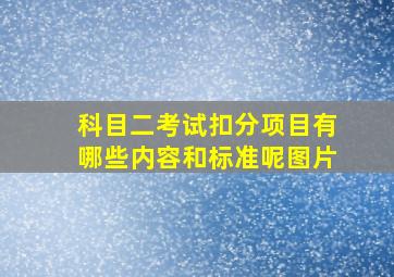 科目二考试扣分项目有哪些内容和标准呢图片