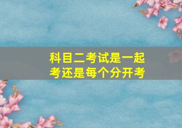 科目二考试是一起考还是每个分开考