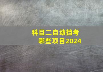 科目二自动挡考哪些项目2024