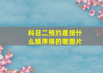 科目二预约是按什么顺序排的呢图片