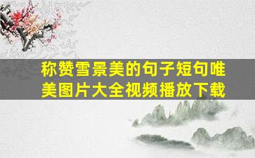 称赞雪景美的句子短句唯美图片大全视频播放下载