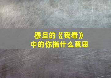 穆旦的《我看》中的你指什么意思